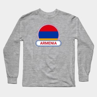 Armenia Country Badge - Armenia Flag Long Sleeve T-Shirt